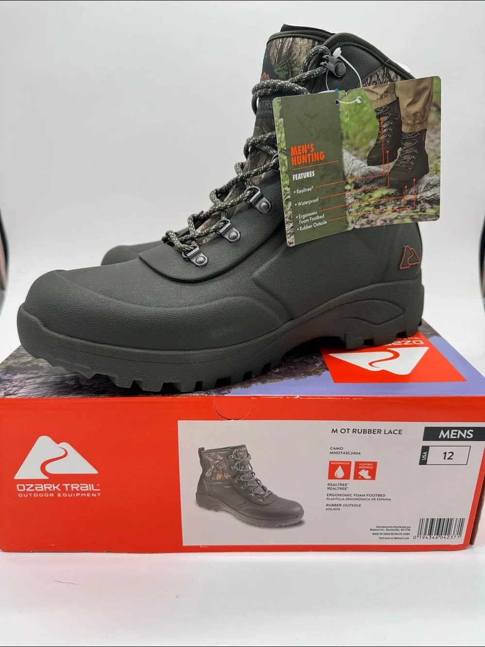 OZARK TRAIL MEN'S RUBBER LACE BOOTS